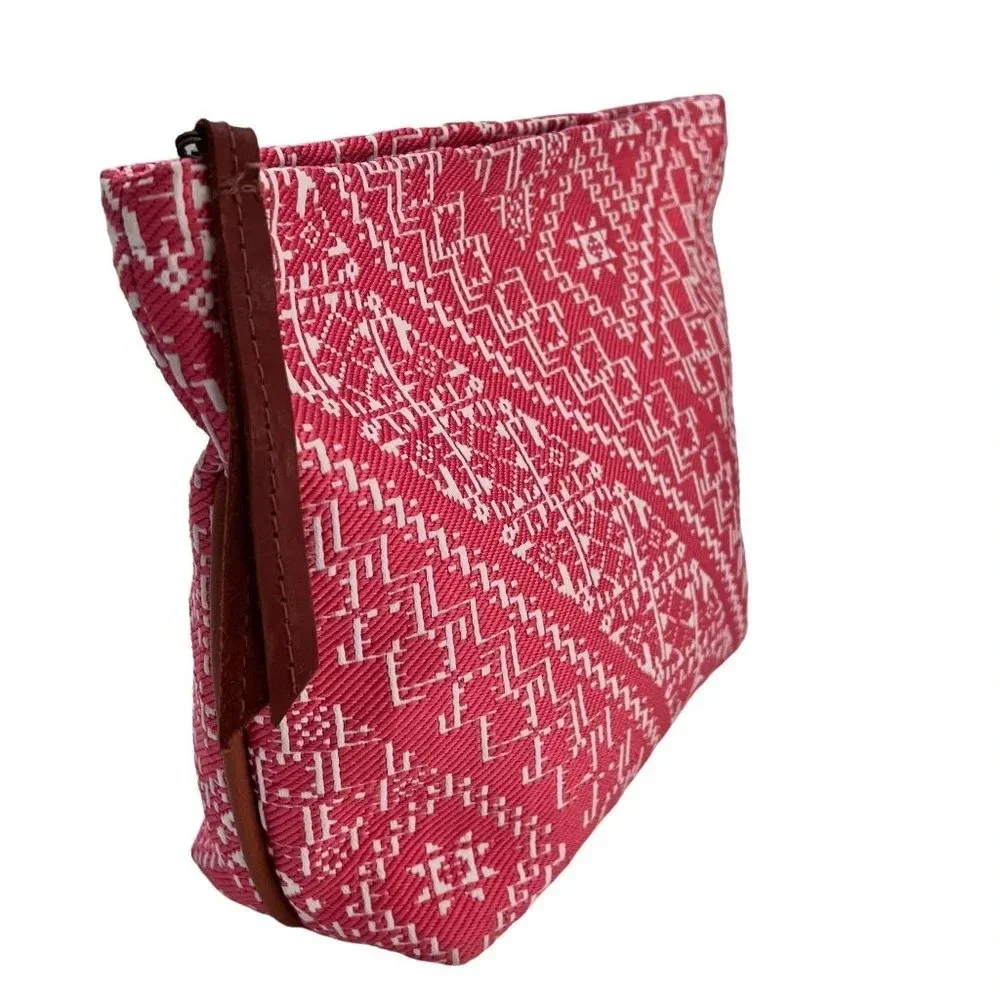 Lalla Marrakech Embroidered Coral Clutch